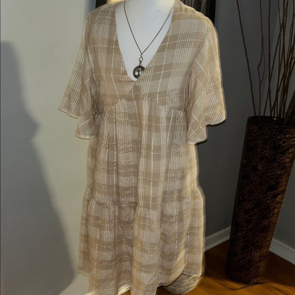 Piper& Scoot Chic Plaid V-Neck Dress